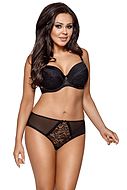 Romantic big cup bra, lace overlay, D to J-cup
